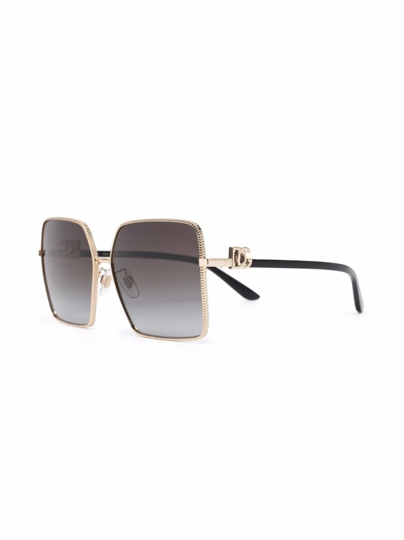 Gold Tone Logo Plaque Sunglasses