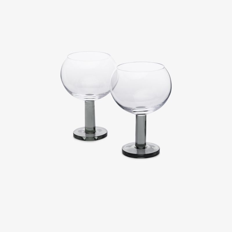 Grey Puck Balloon Glasses Set