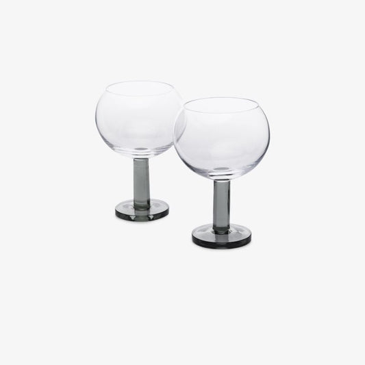 Grey Puck Balloon Glasses Set