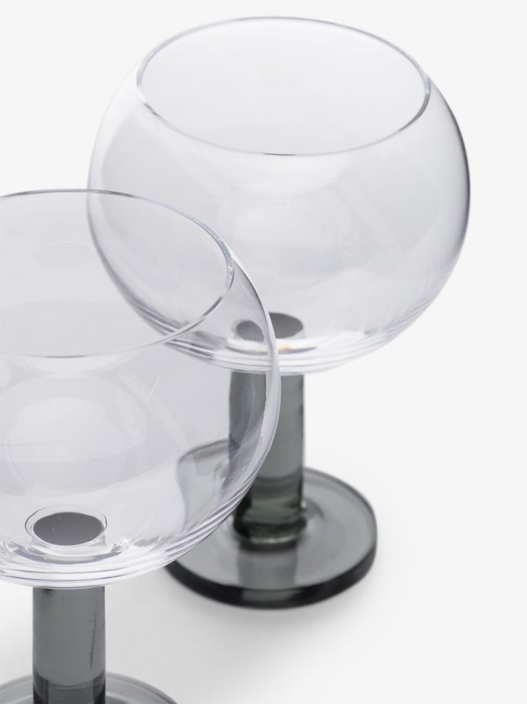 Grey Puck Balloon Glasses Set