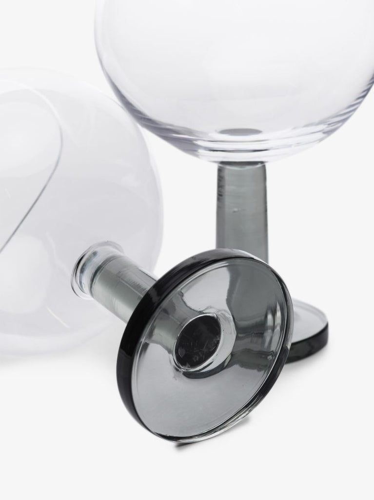 Grey Puck Balloon Glasses Set