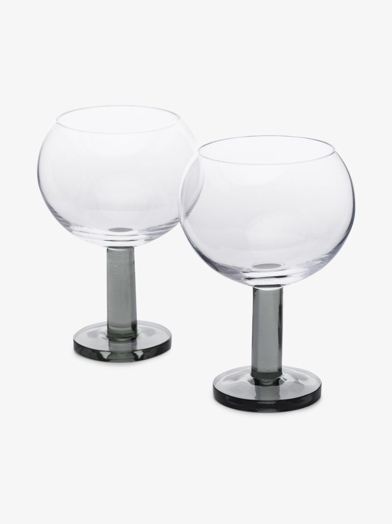 Grey Puck Balloon Glasses Set