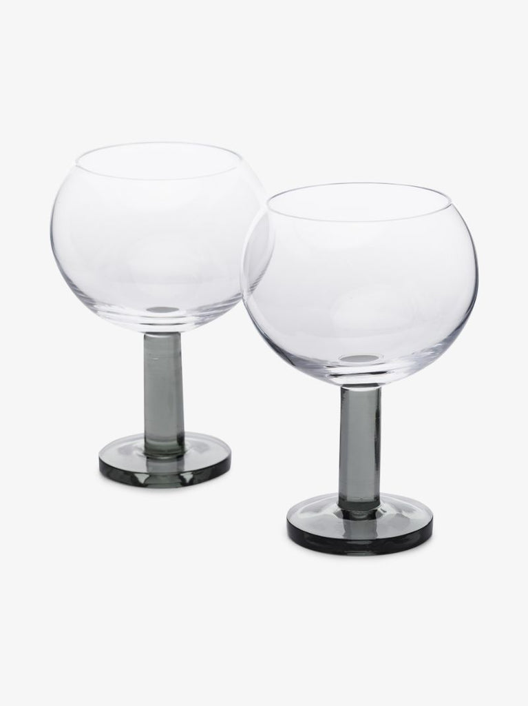 Grey Puck Balloon Glasses Set