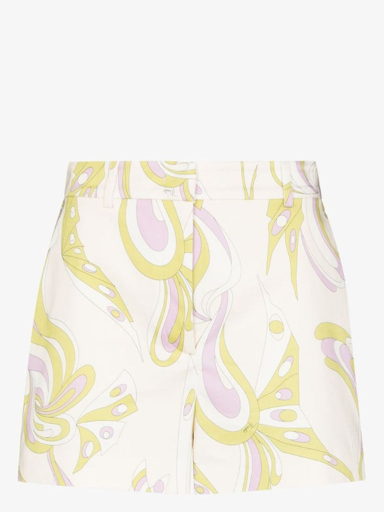 Farfalle Print Cotton Shorts