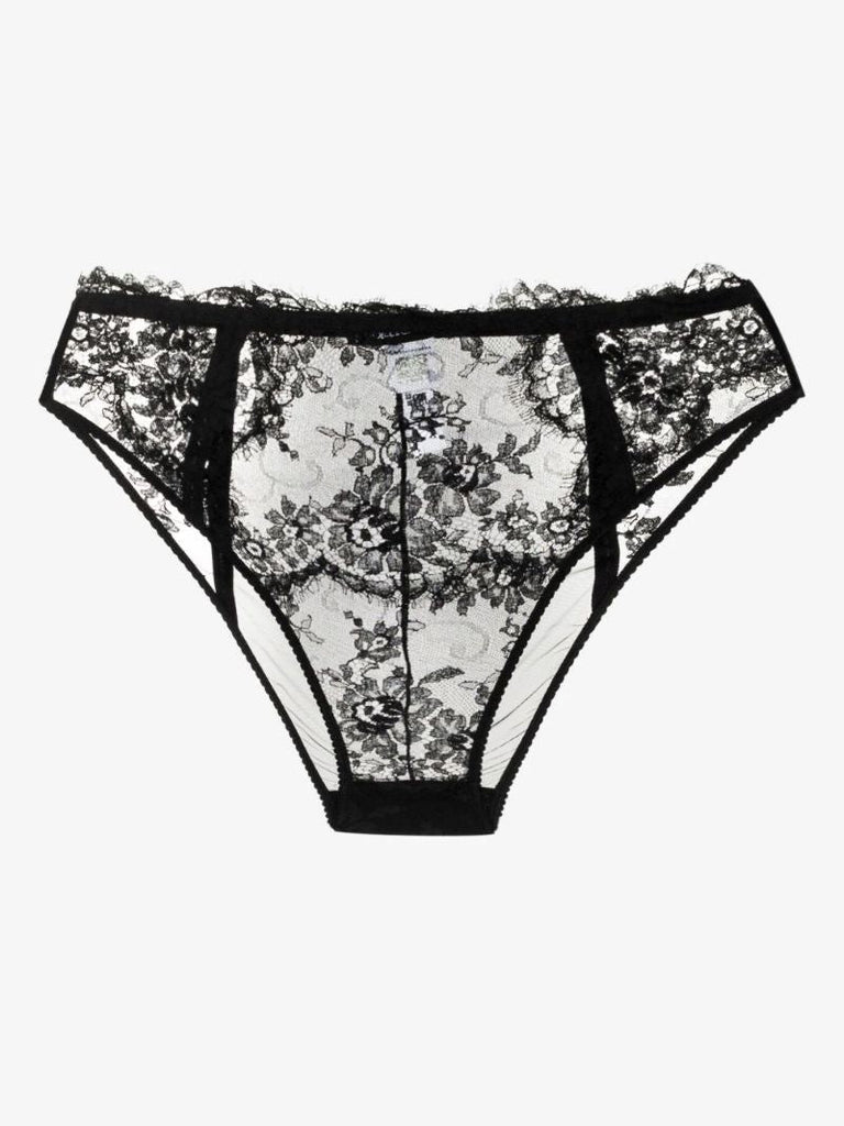 Black Lace High Waist Briefs
