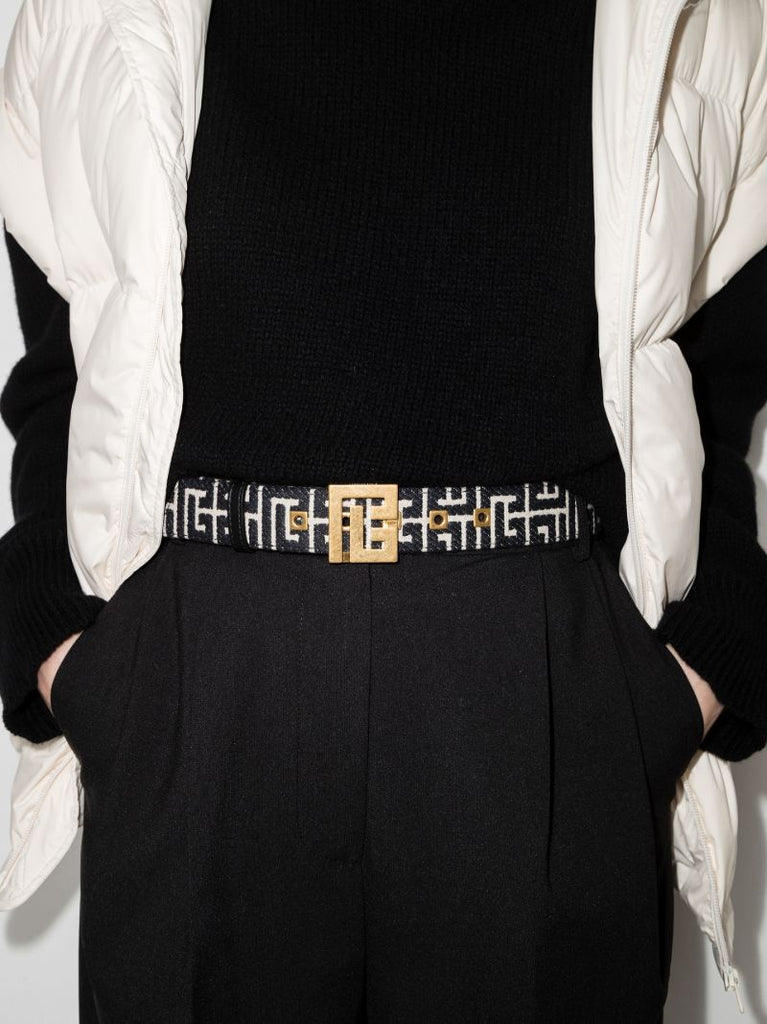 Black Monogram Jacquard Belt
