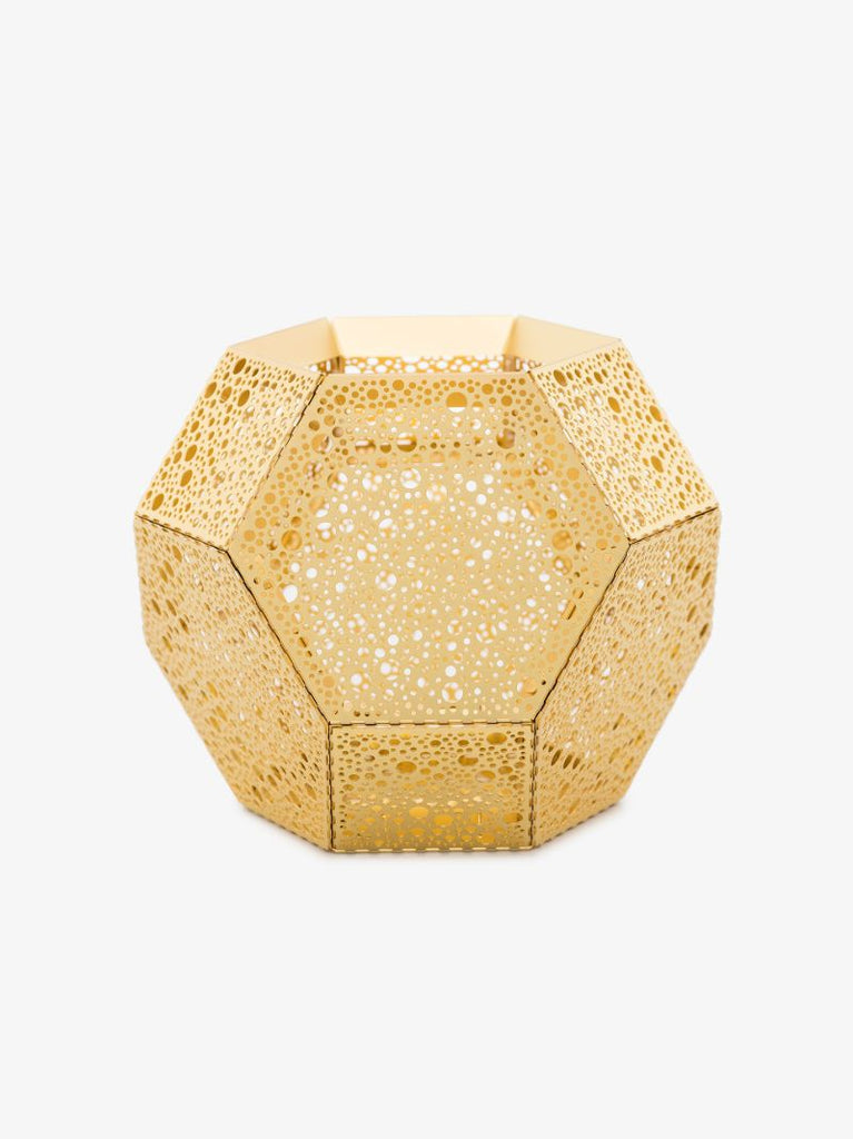 Gold Tone Etch Tea Light Holder