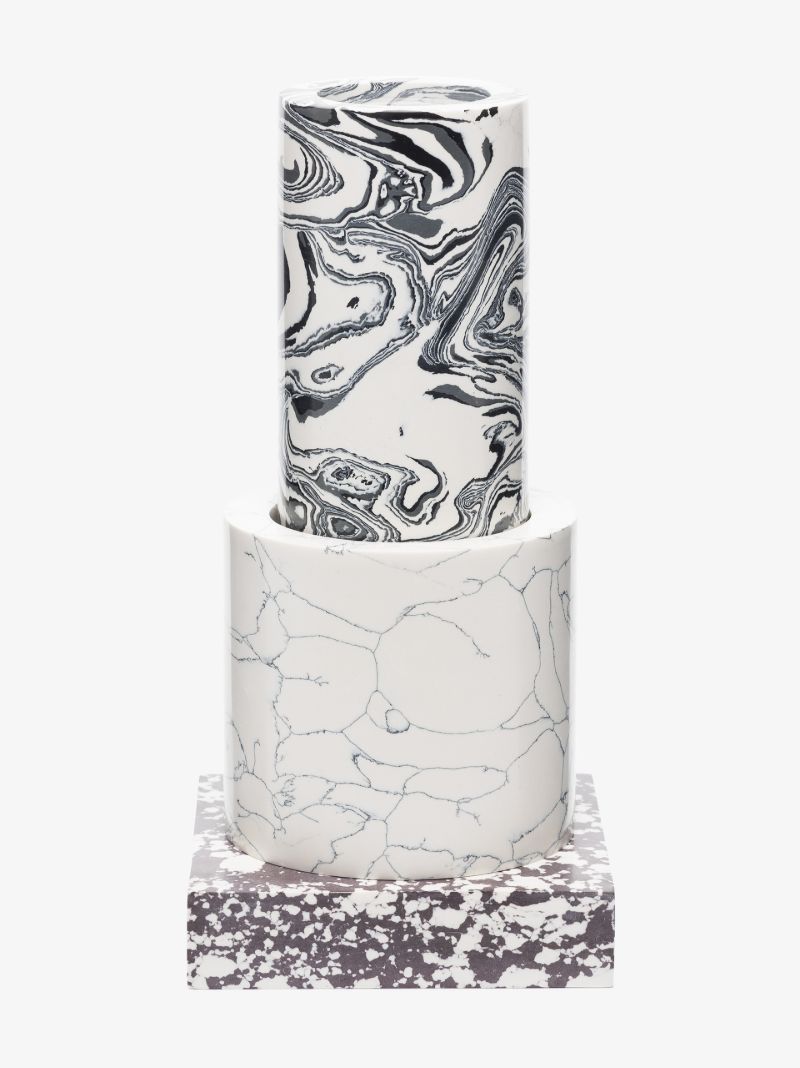 Black and White Swirl Small Vase