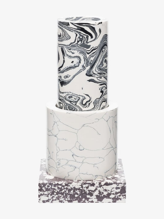 Black and White Swirl Small Vase