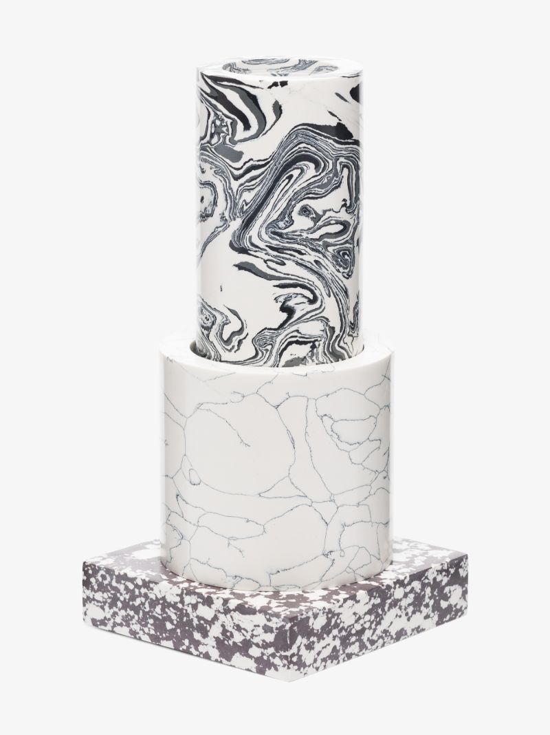 Black and White Swirl Small Vase