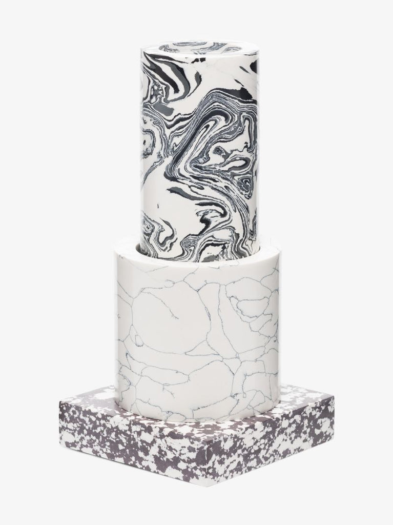 Black and White Swirl Small Vase