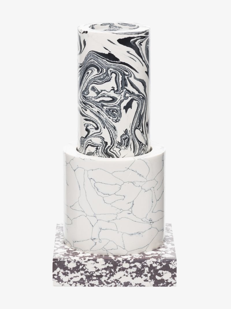 Black and White Swirl Small Vase
