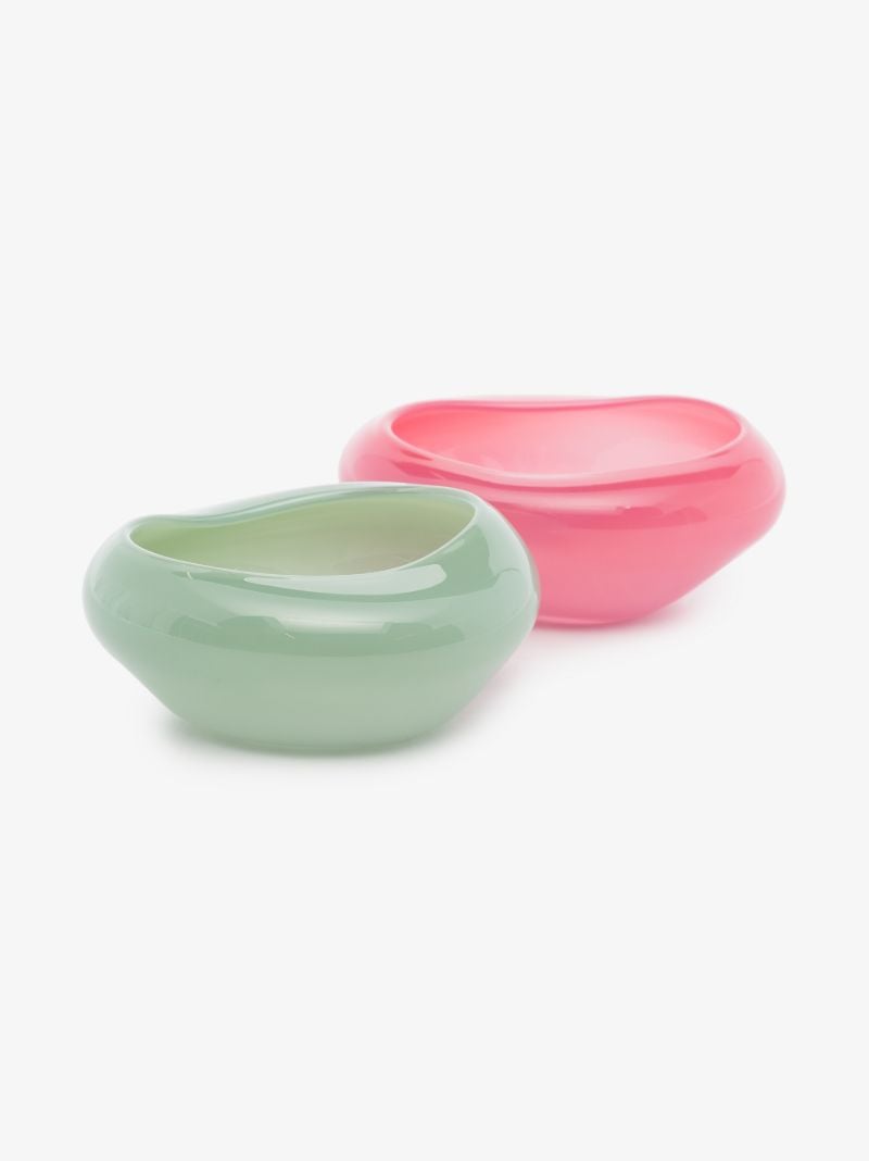 Pink and Green Candy Dish Set