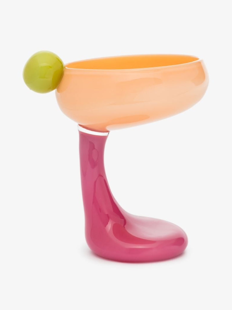 Yellow and Pink Bon Bon Cocktail Glass
