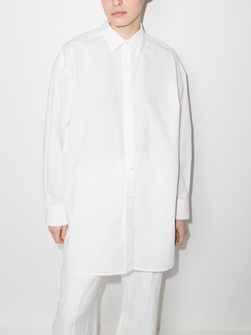 Dropped Shoulder Embroidered Cotton Shirt