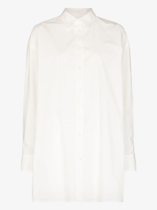 Dropped Shoulder Embroidered Cotton Shirt