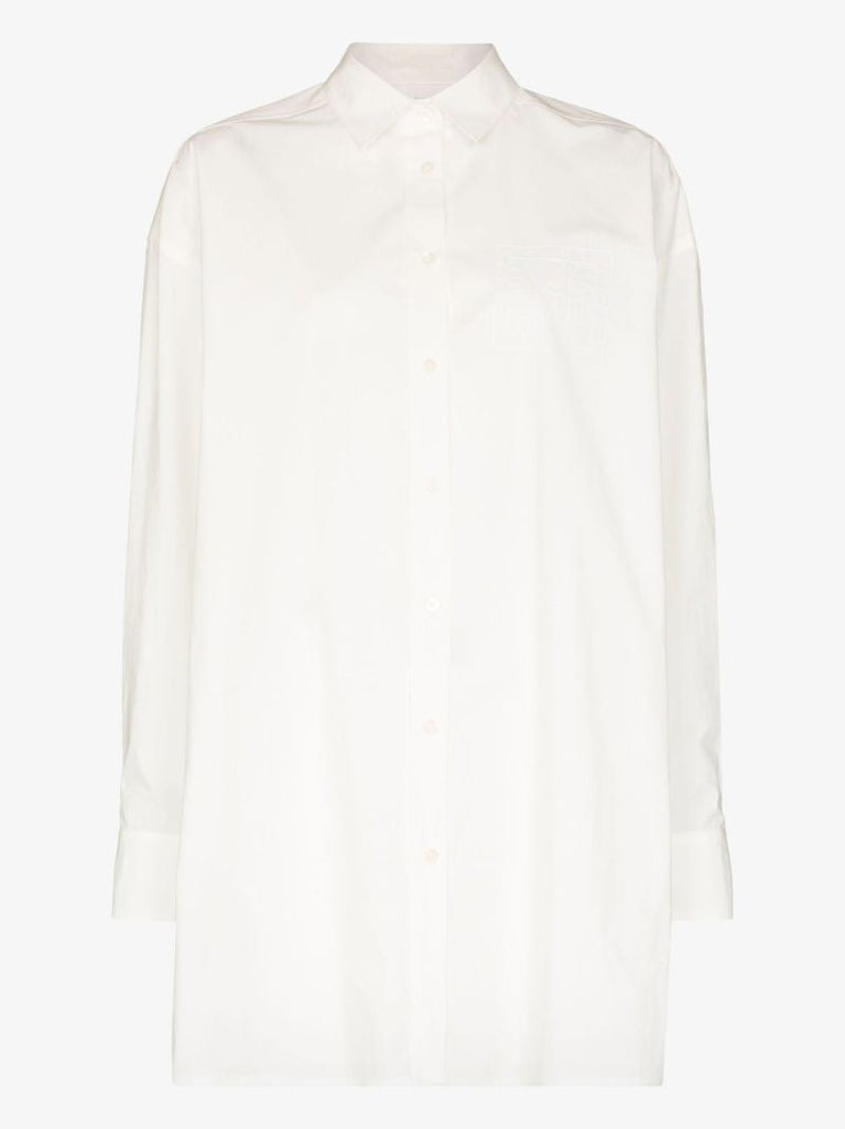 Dropped Shoulder Embroidered Cotton Shirt