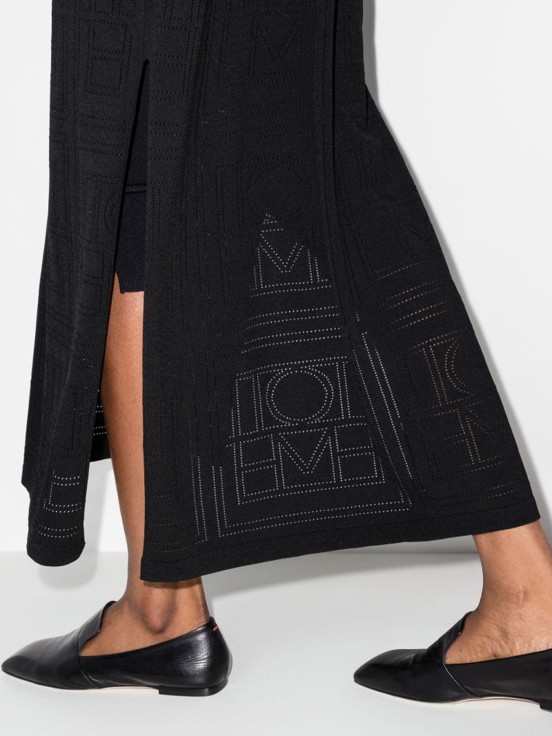 Black Monogram Pointelle Dress