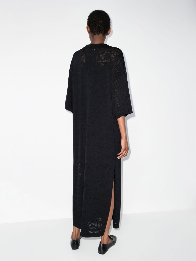 Black Monogram Pointelle Dress