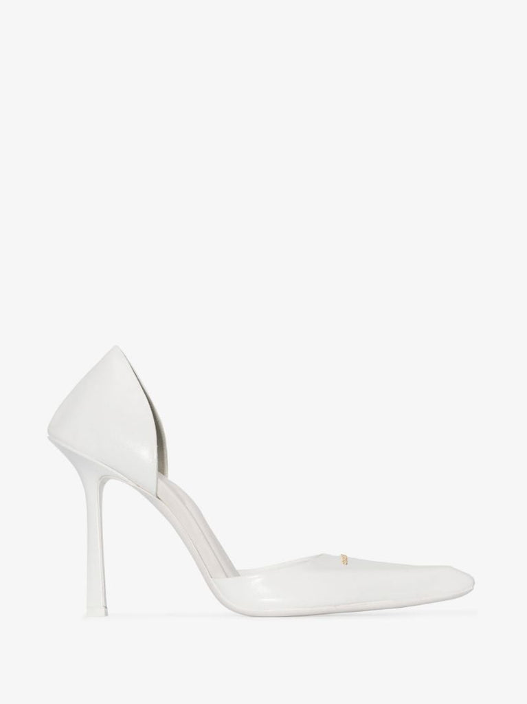 White Viola 105 Leather Pumps