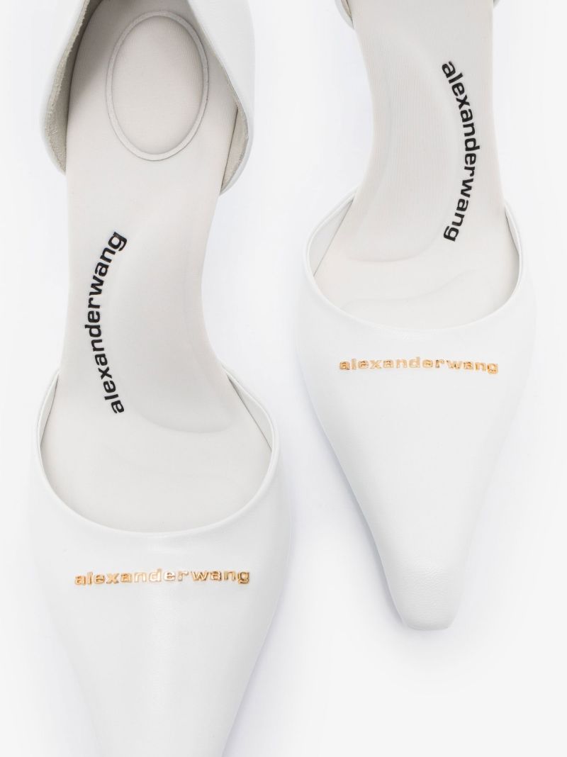 White Viola 105 Leather Pumps