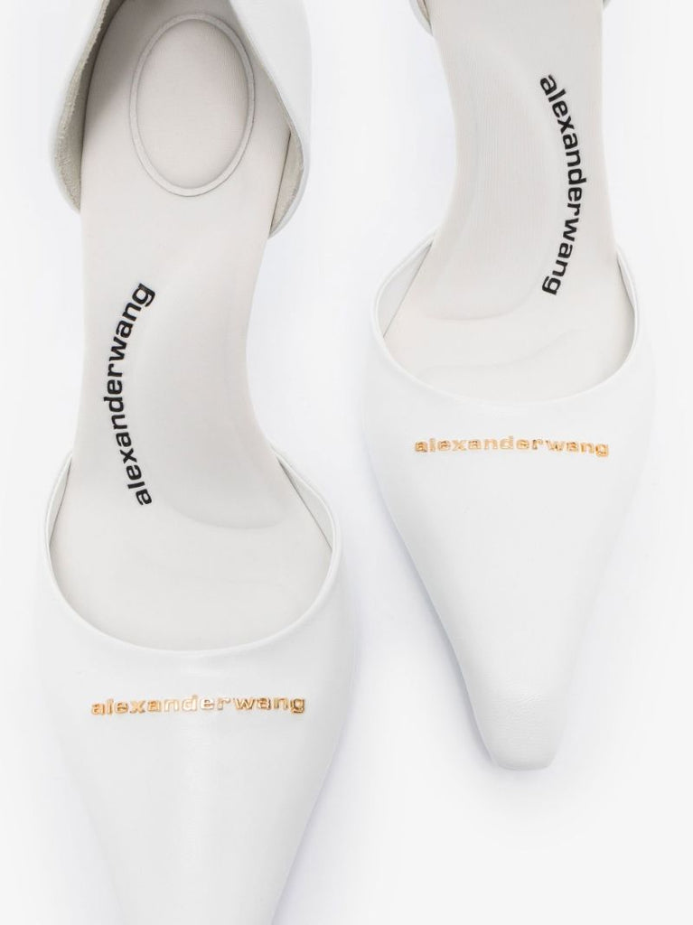 White Viola 105 Leather Pumps