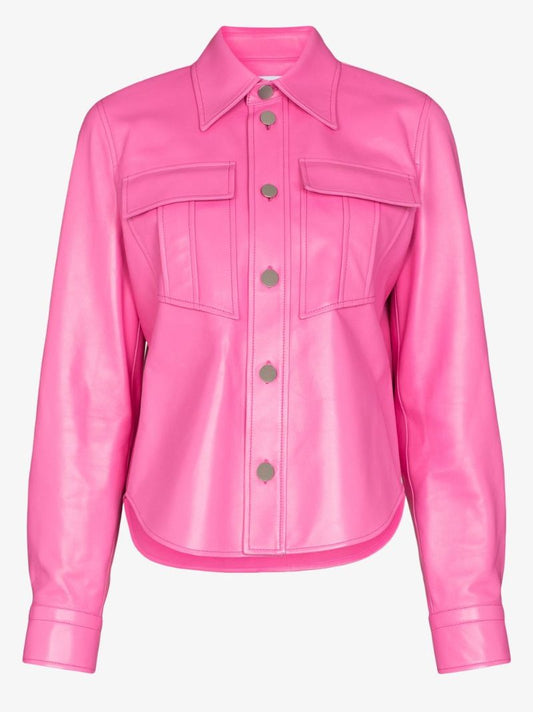 Pink Leather Shirt