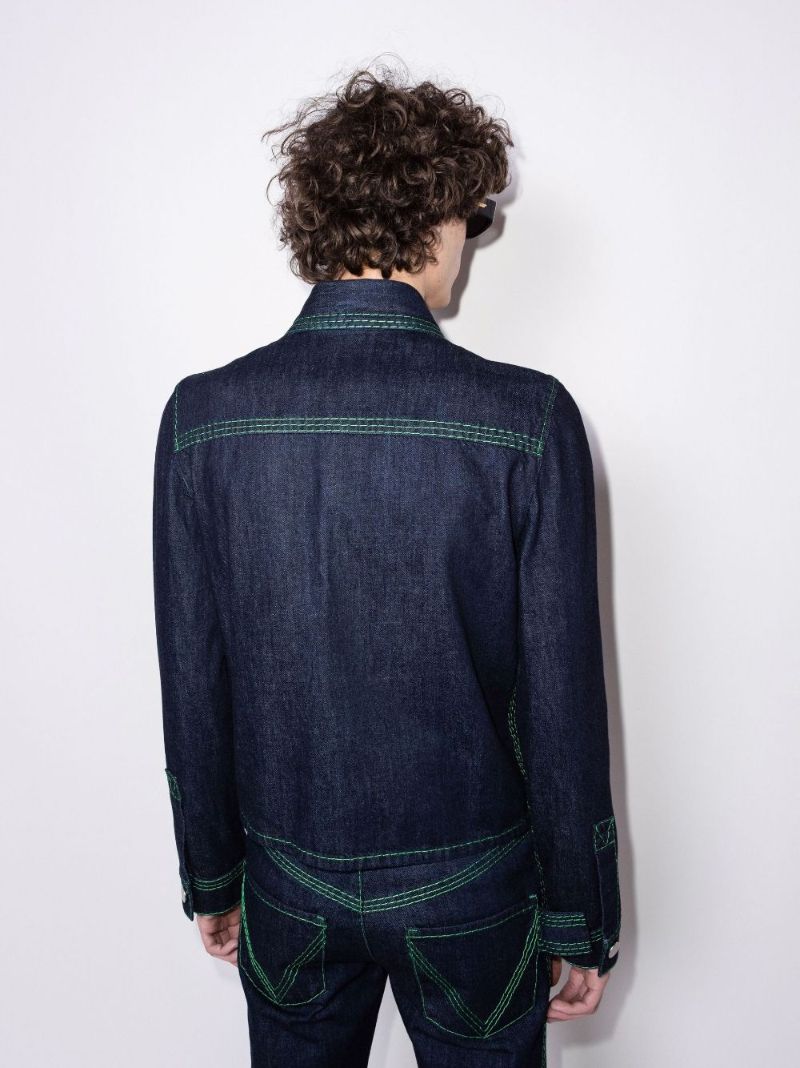 Contrast Stitch Denim Jacket