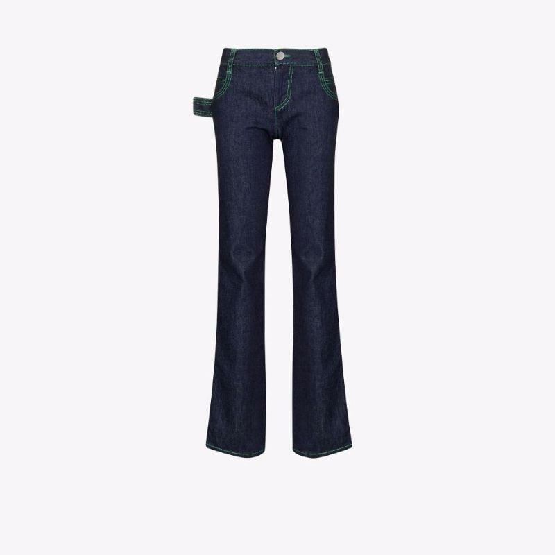 Contrast Stitch Straight Leg Jeans