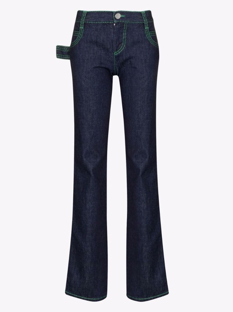 Contrast Stitch Straight Leg Jeans