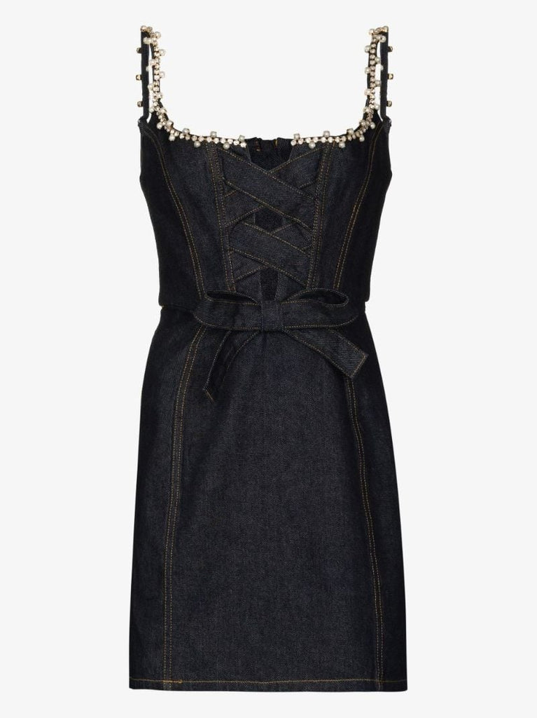 Embellished Denim Mini Dress