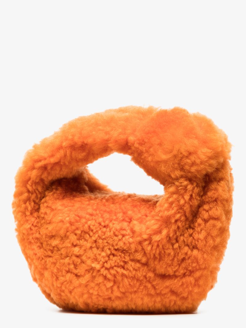 Orange the Mini Jodie Shearling Clutch Bag