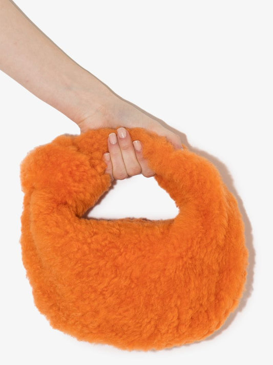 Orange the Mini Jodie Shearling Clutch Bag