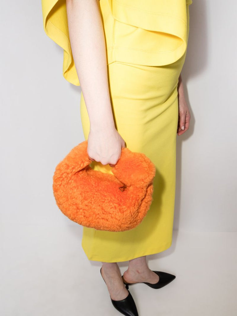 Orange the Mini Jodie Shearling Clutch Bag