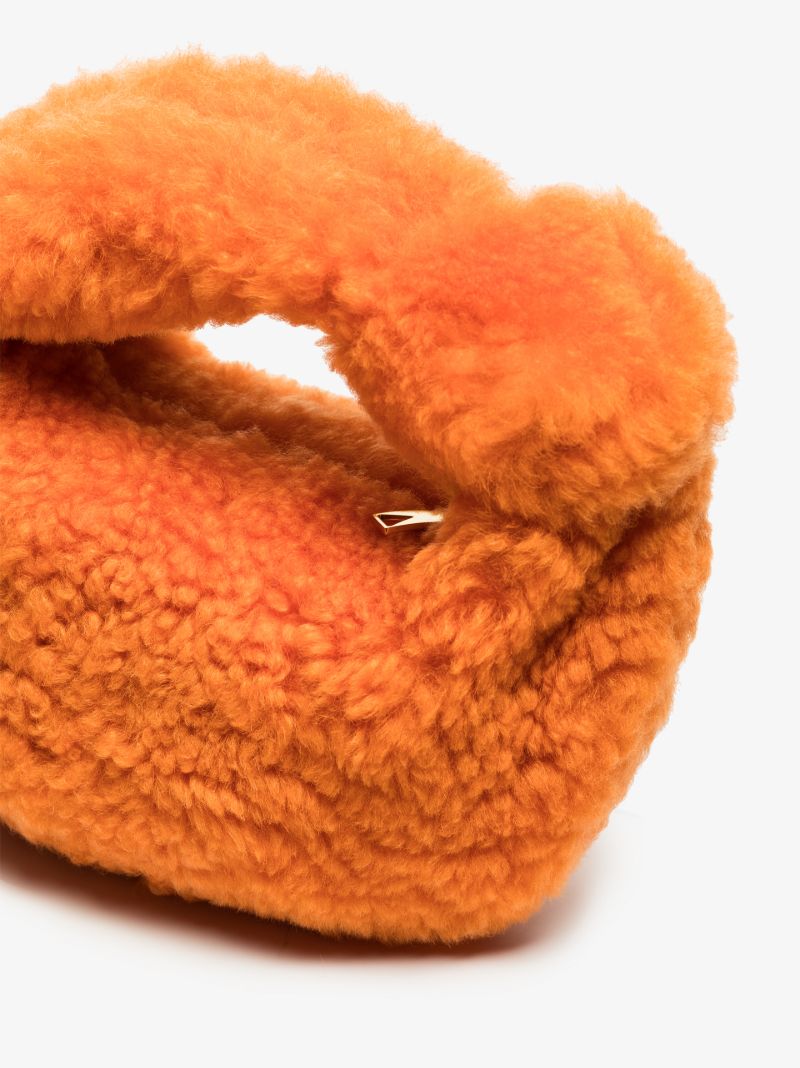 Orange the Mini Jodie Shearling Clutch Bag