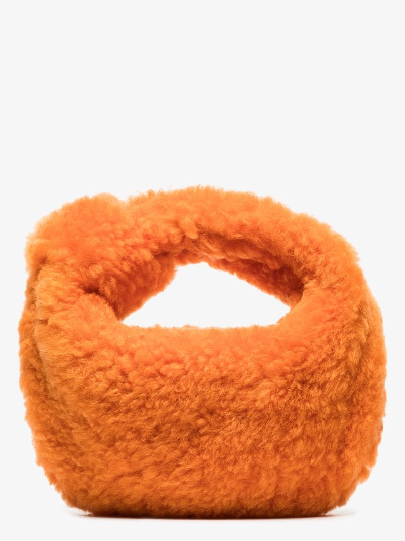 Orange the Mini Jodie Shearling Clutch Bag