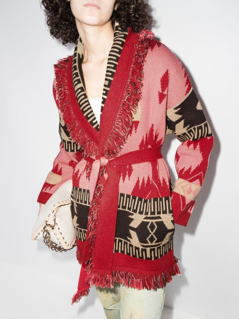 Icon Jacquard Belted Cardigan