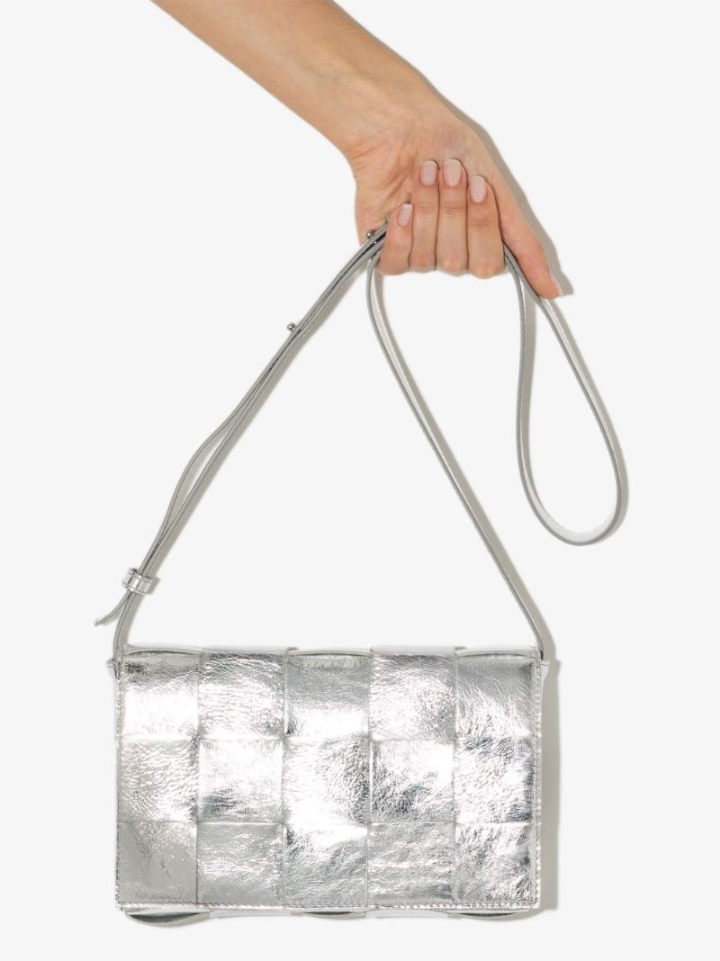Silver Cassette Leather Shoulder Bag