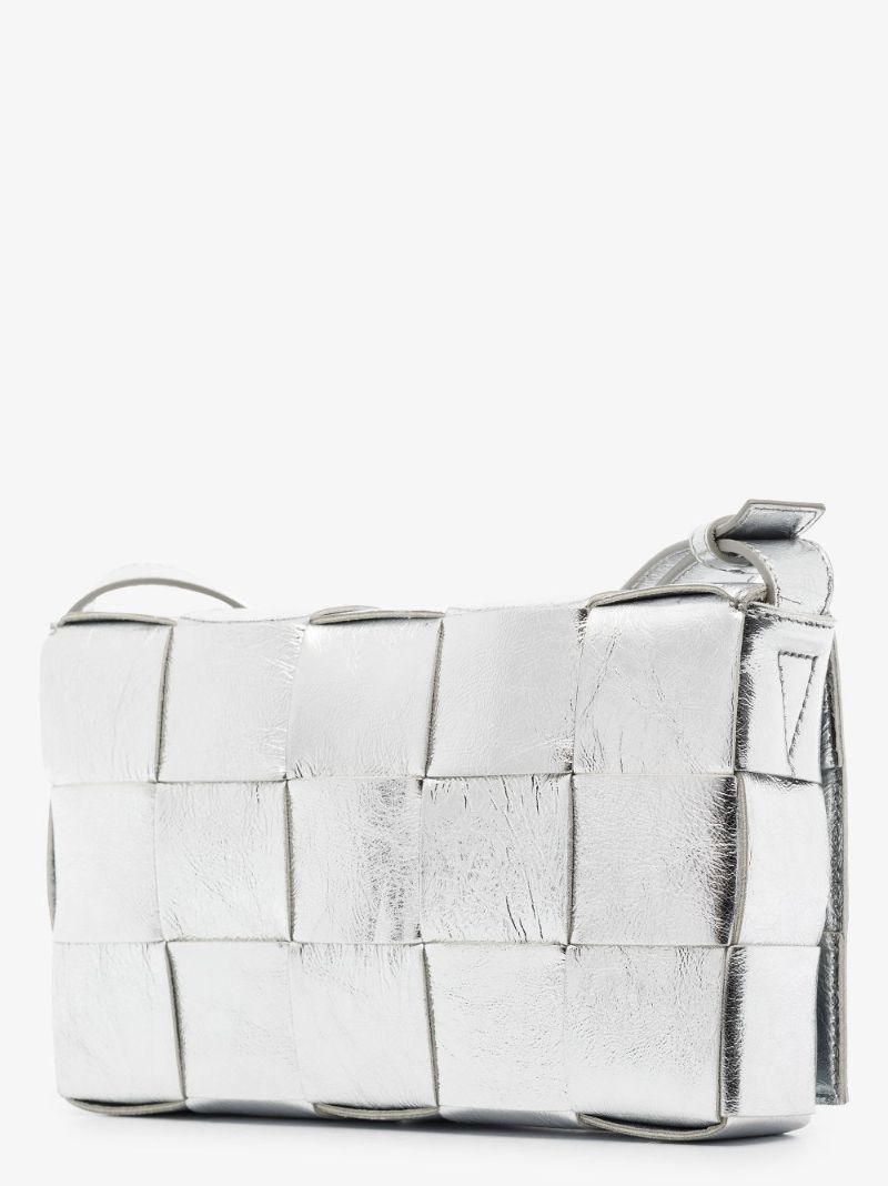 Silver Cassette Leather Shoulder Bag