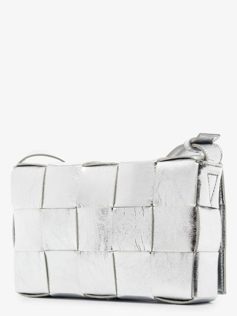 Silver Cassette Leather Shoulder Bag
