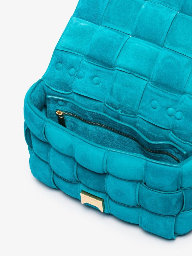 Blue the Chain Cassette Suede Shoulder Bag
