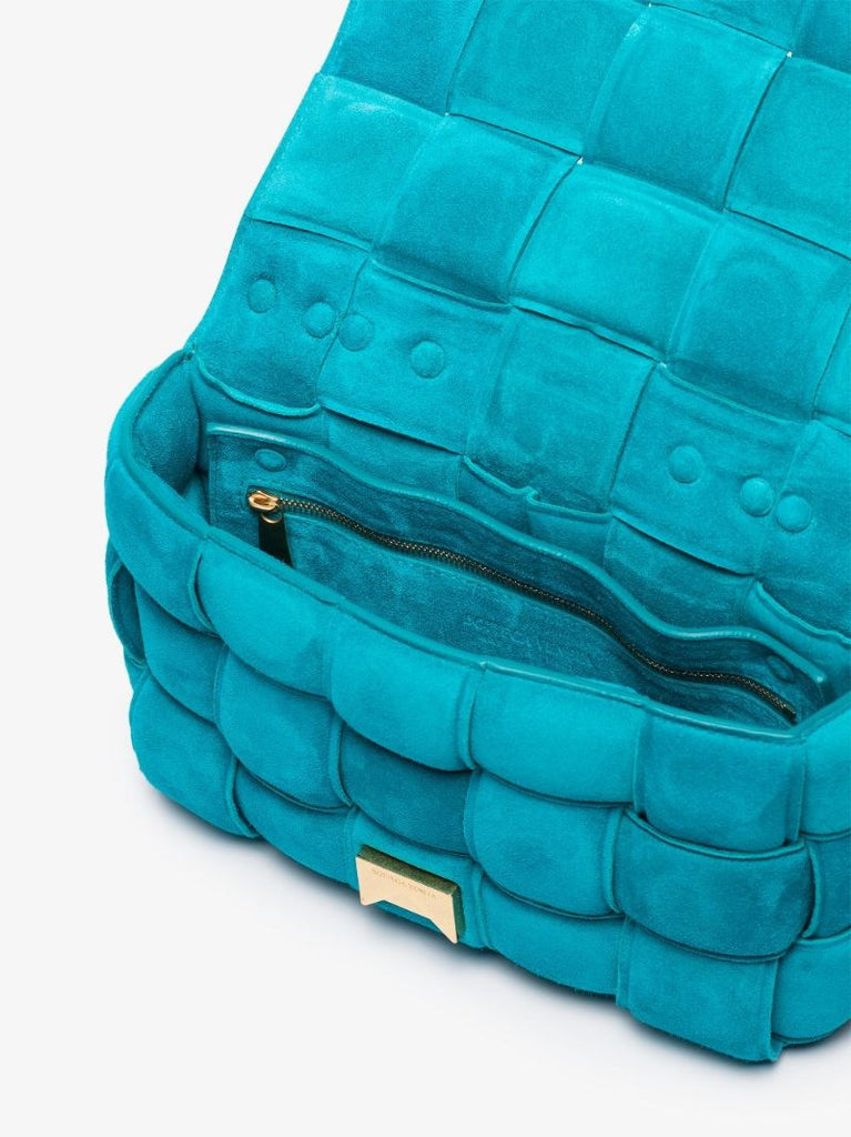 Blue the Chain Cassette Suede Shoulder Bag