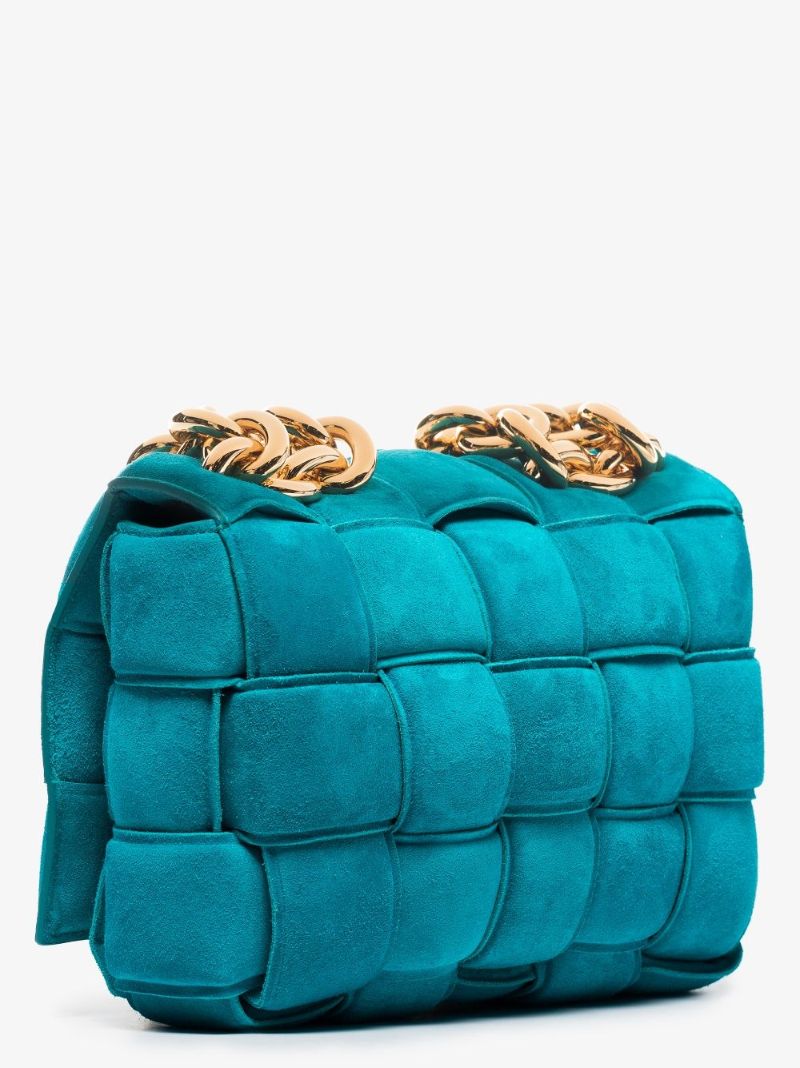Blue the Chain Cassette Suede Shoulder Bag