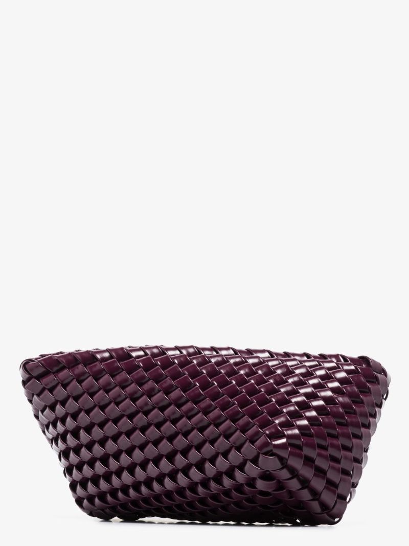 Purple Structure Small Leather Clutch Bag