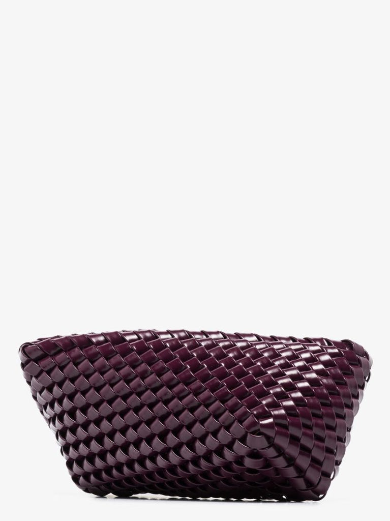 Purple Structure Small Leather Clutch Bag