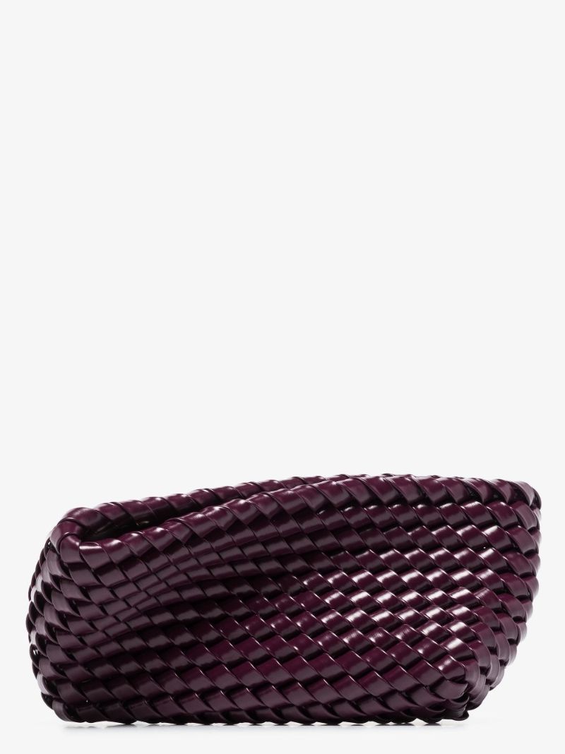 Purple Structure Small Leather Clutch Bag