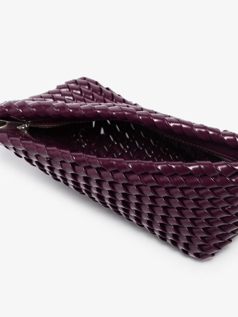 Purple Structure Small Leather Clutch Bag