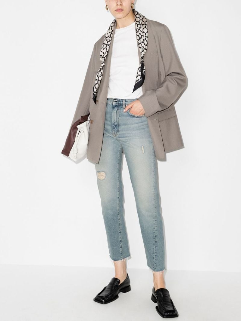 Blue Twisted Seam Cropped Jeans