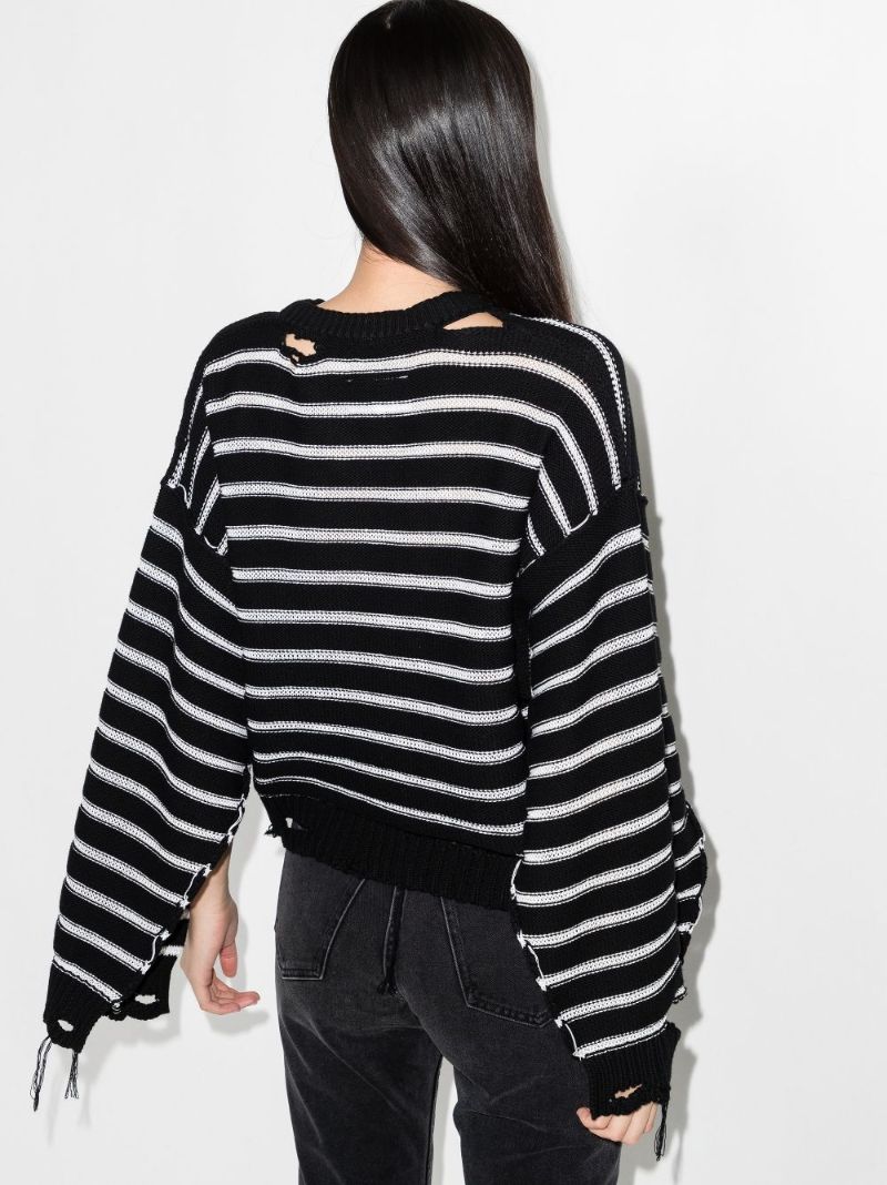 Distressed Striped Sweater
