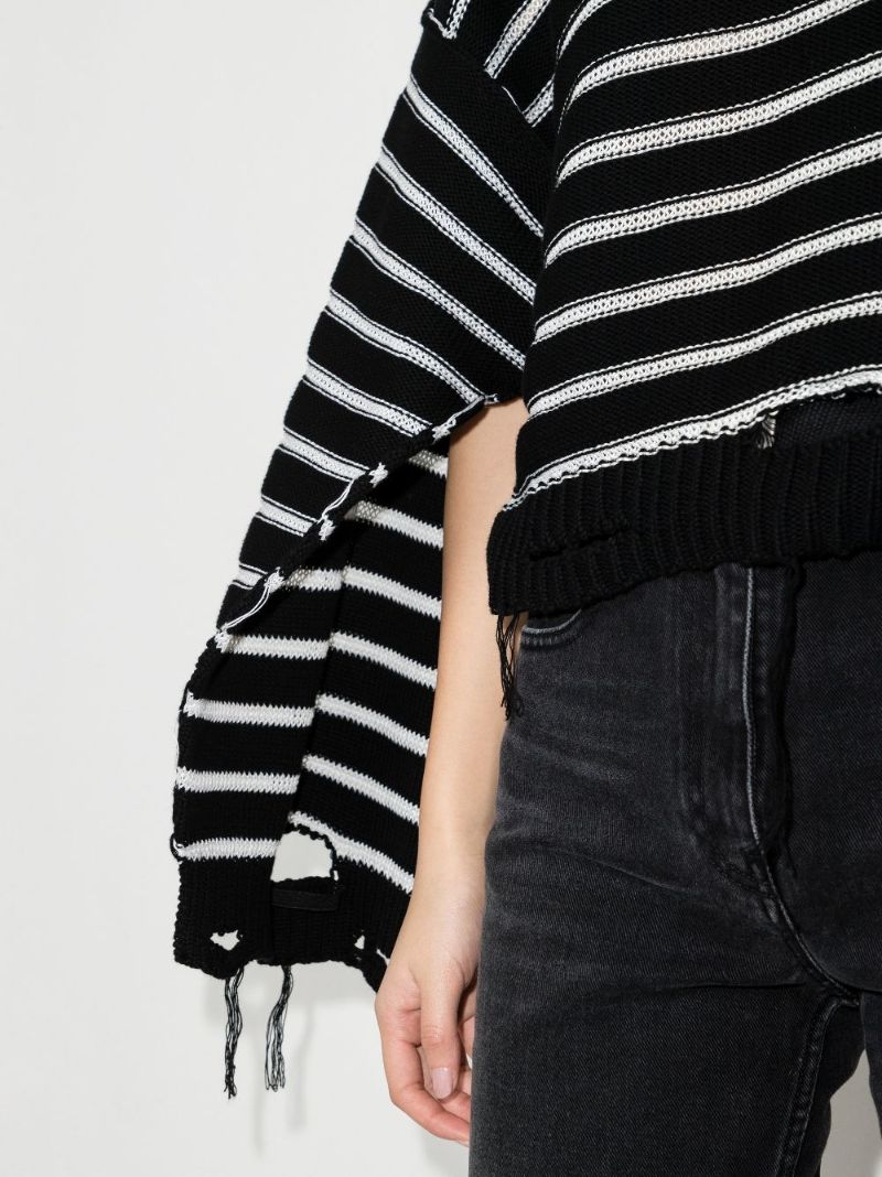 Distressed Striped Sweater